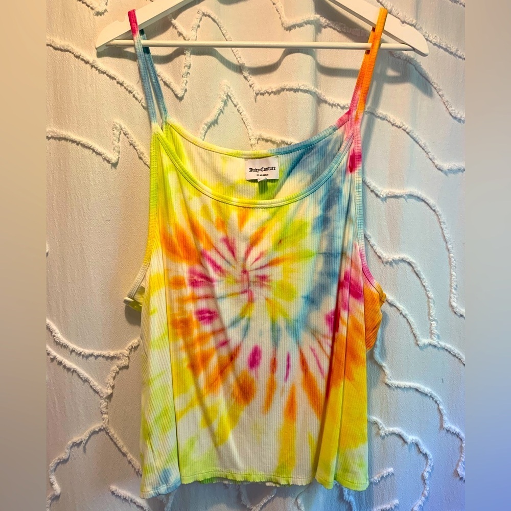 Juicy Couture Tie Dye Ribbed Cami Tank Top Multicolor Plus Size 3X